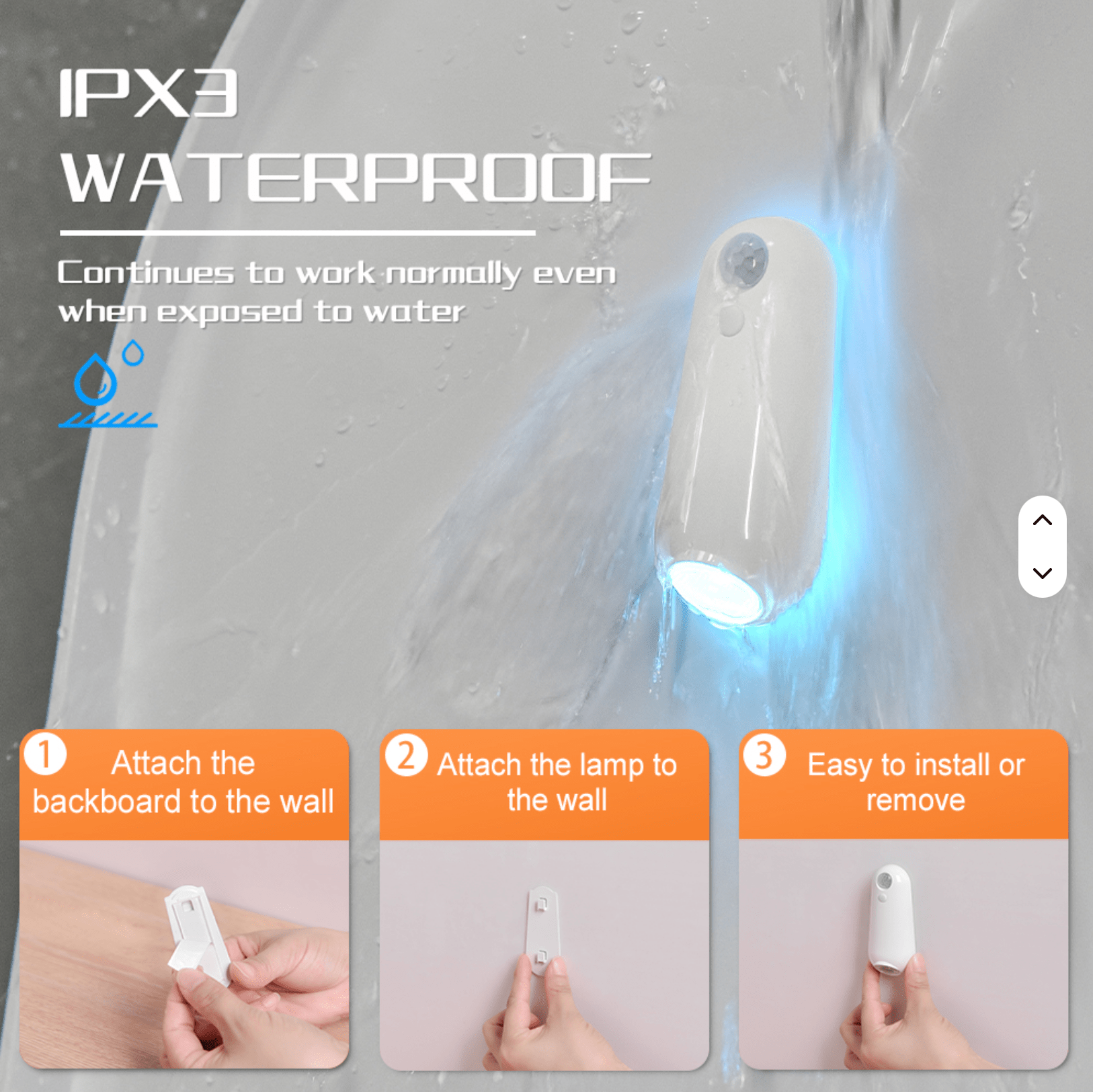 LED Toilet Nachtlampje – Waterdicht & Bewegingssensor - Casteleyn