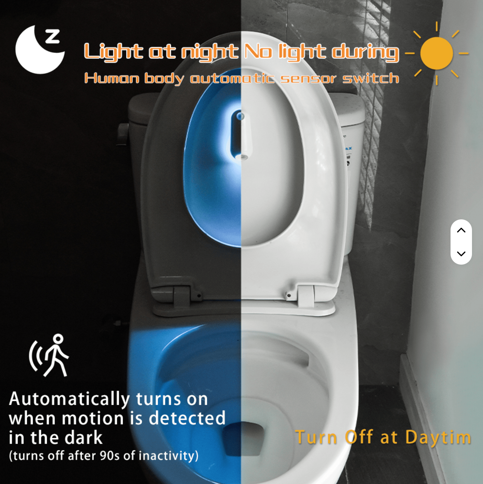 LED Toilet Nachtlampje – Waterdicht & Bewegingssensor - Casteleyn