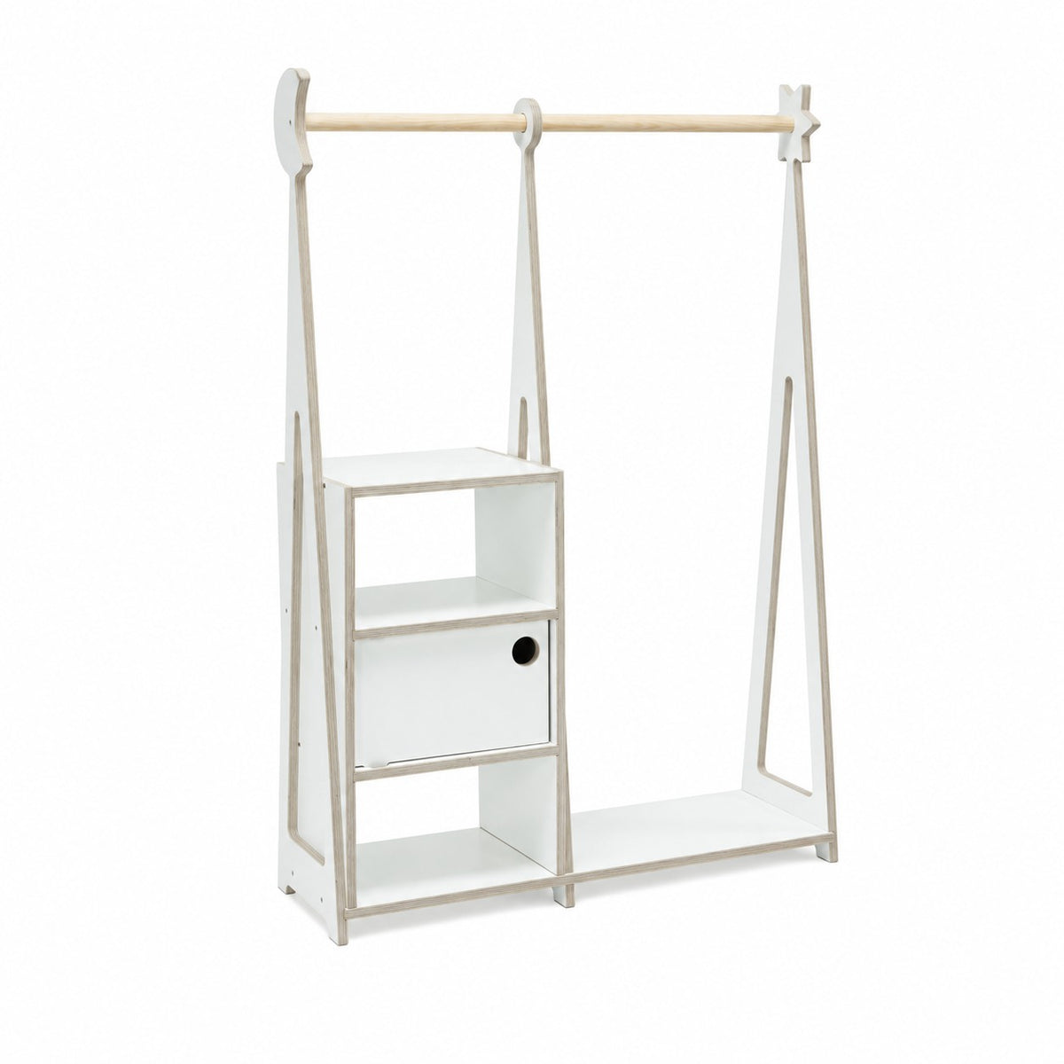 Montessori Wardrobe with Storage – White
