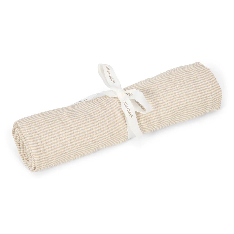 Little dutch Swaddle - Beige streepjes - 120 cm - Casteleyn