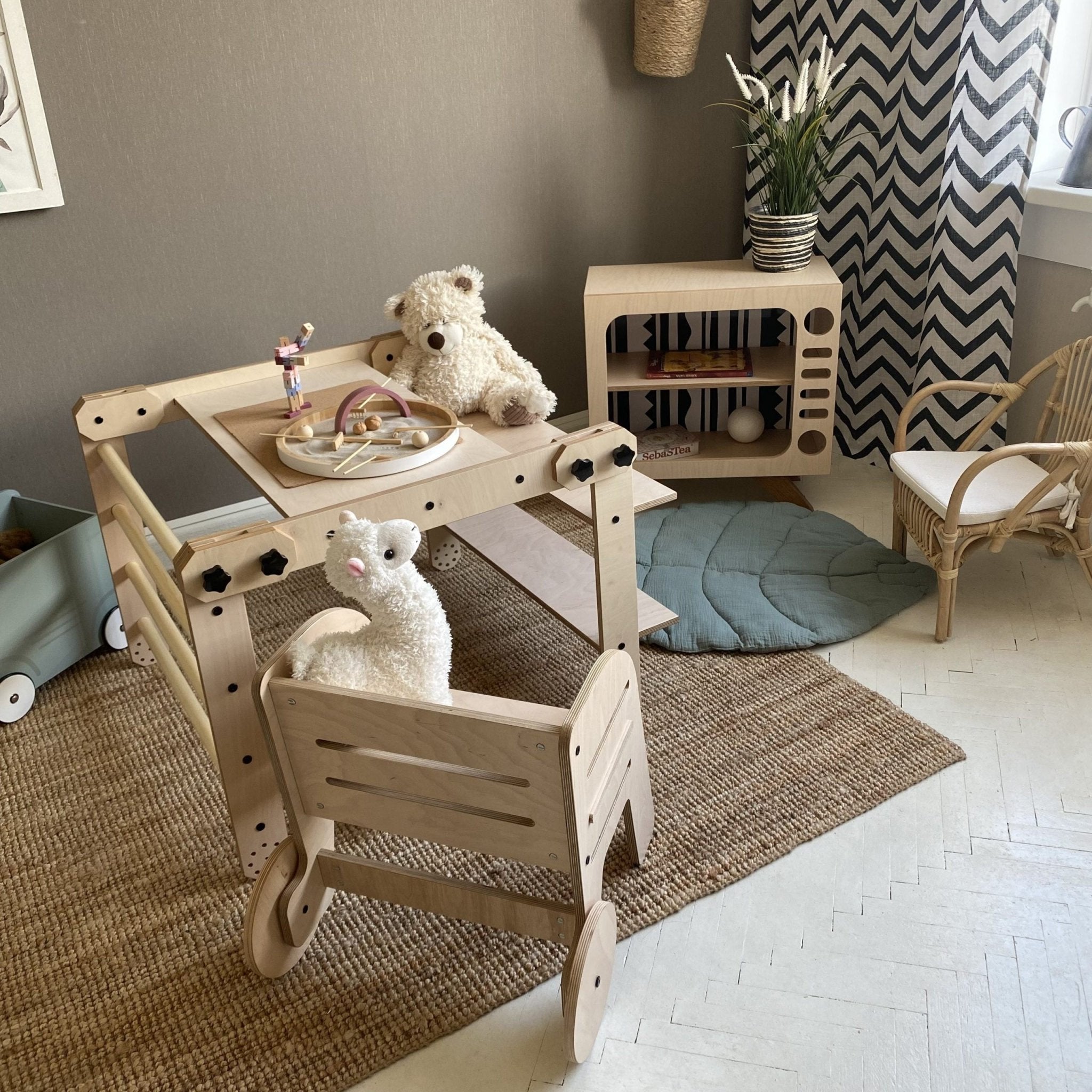 Luula NABU Montessori Klimset, Tafel en Tekenbord 3-in-1 - Casteleyn