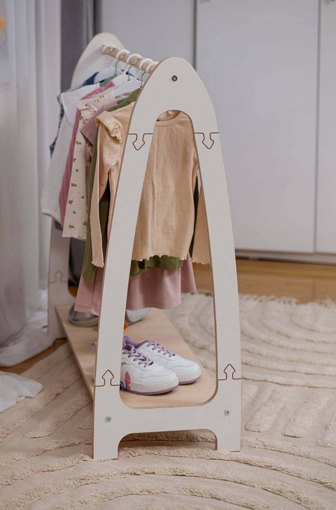 MeowBaby Kledingrek voor Kinderen met Boog – Groot, Wit - Casteleyn