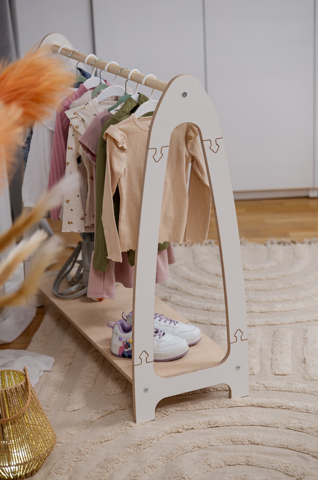 MeowBaby Kledingrek voor Kinderen met Boog – Groot, Wit - Casteleyn