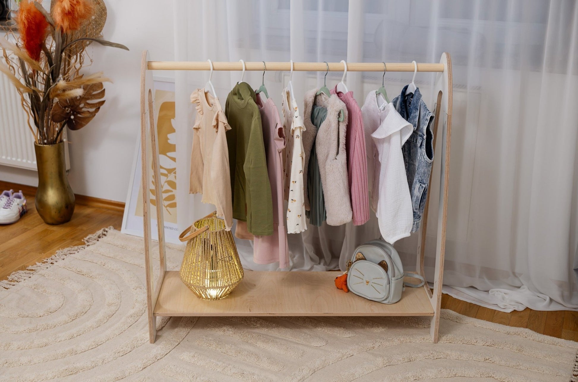 MeowBaby Kledingrek voor Kinderen met Boog – Groot, Wit - Casteleyn