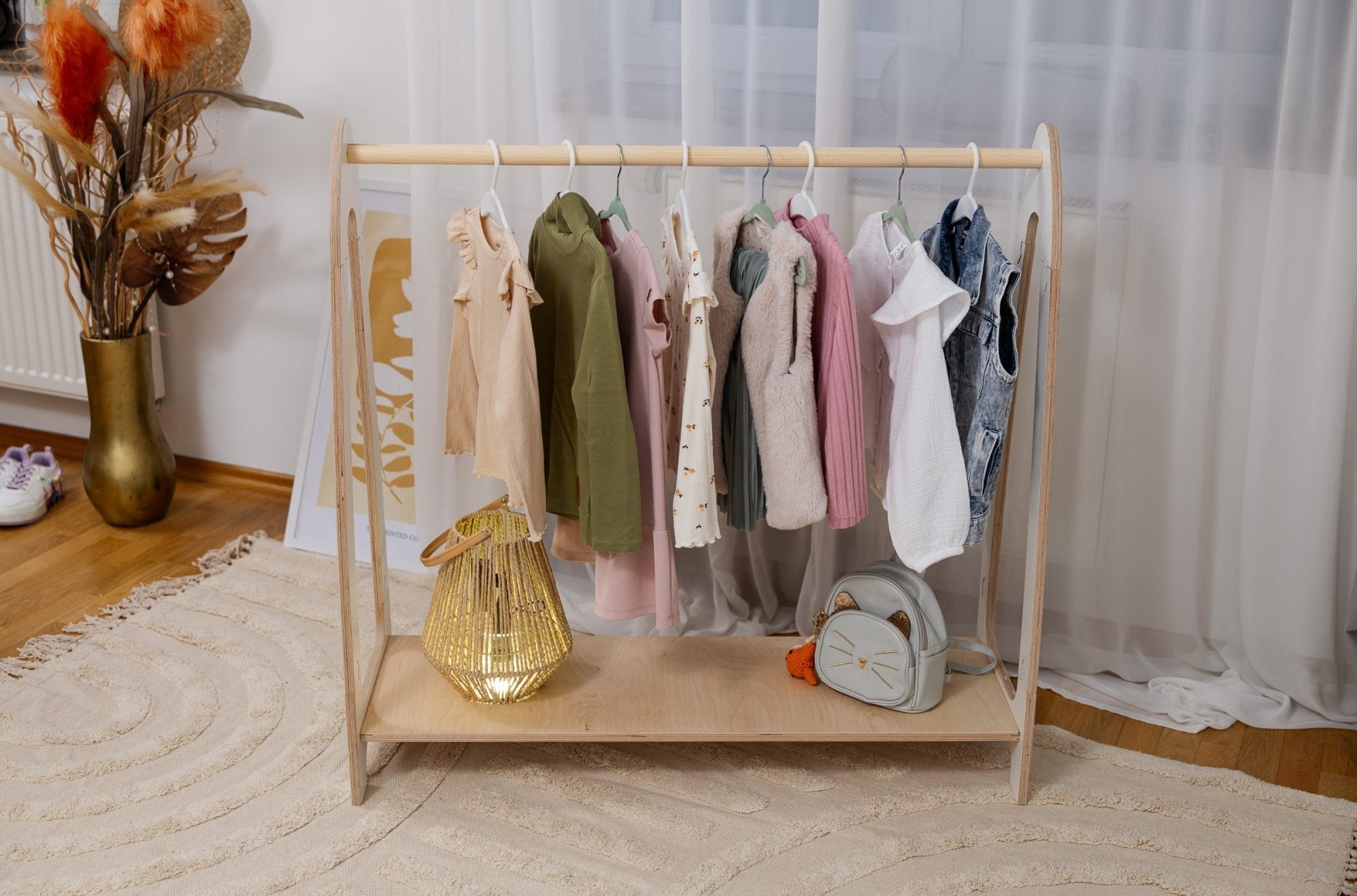 MeowBaby Kledingrek voor Kinderen met Boog – Groot, Wit - Casteleyn