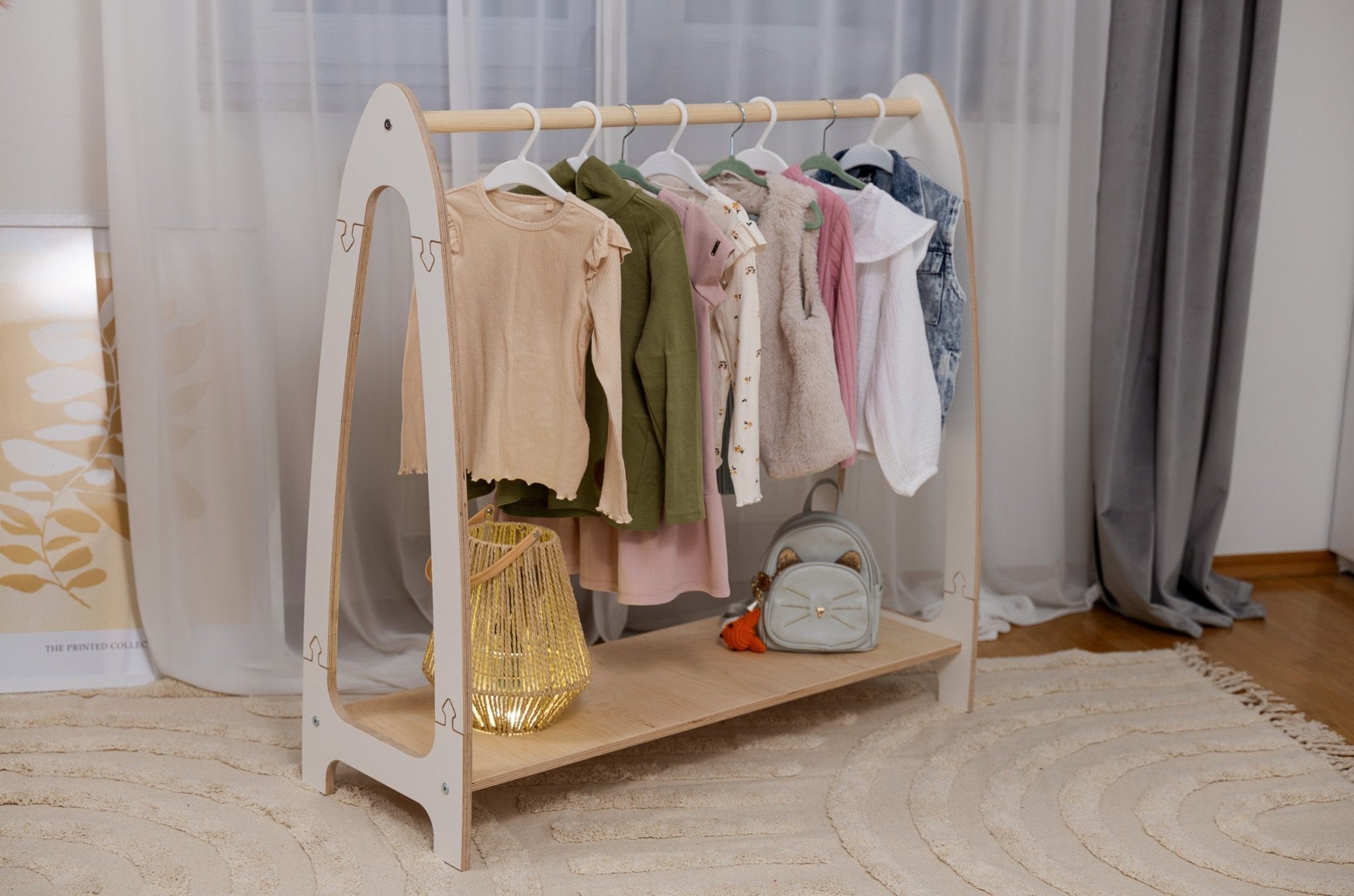 MeowBaby Kledingrek voor Kinderen met Boog – Groot, Wit - Casteleyn