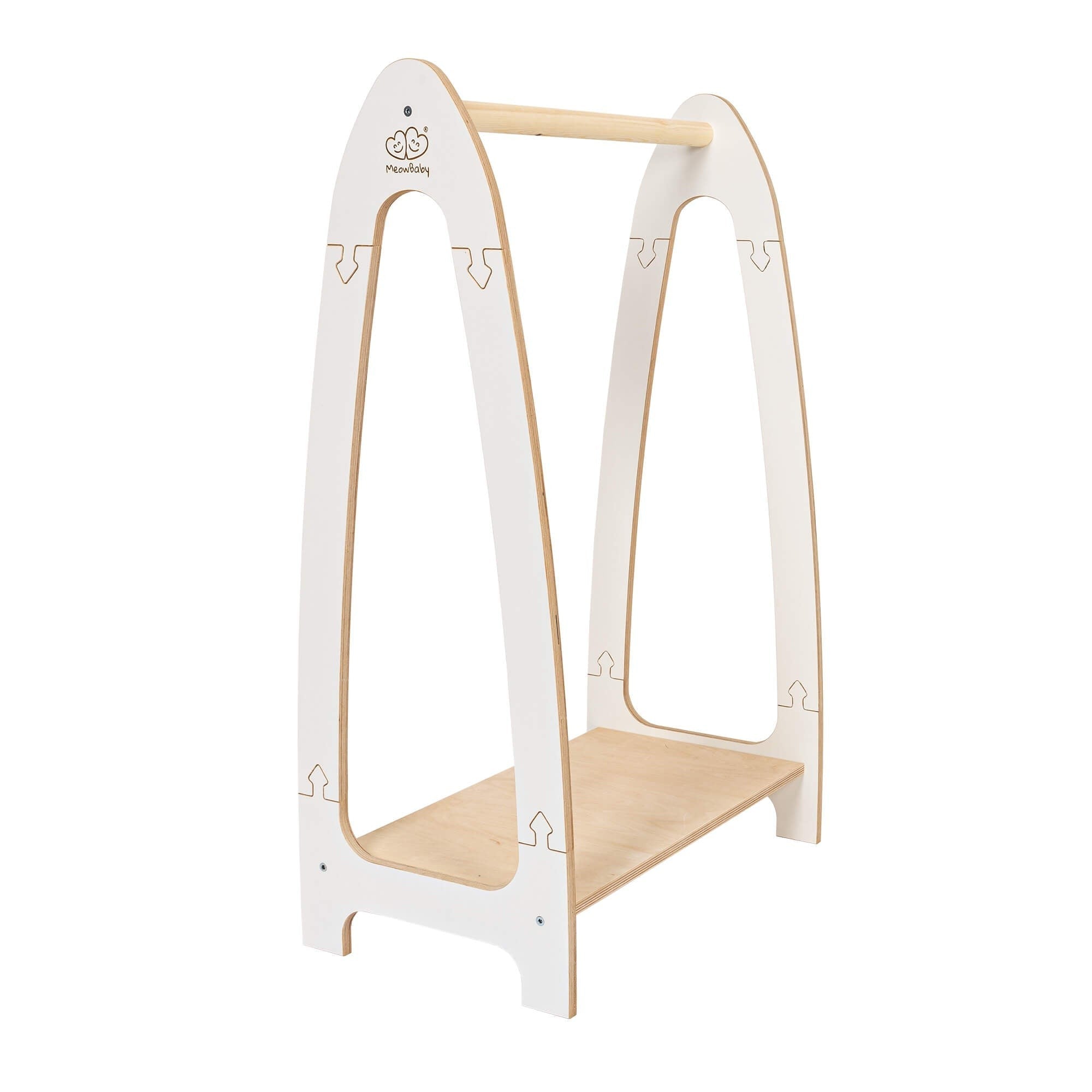 MeowBaby Kledingrek voor Kinderen met Boog – Klein, Wit - Casteleyn