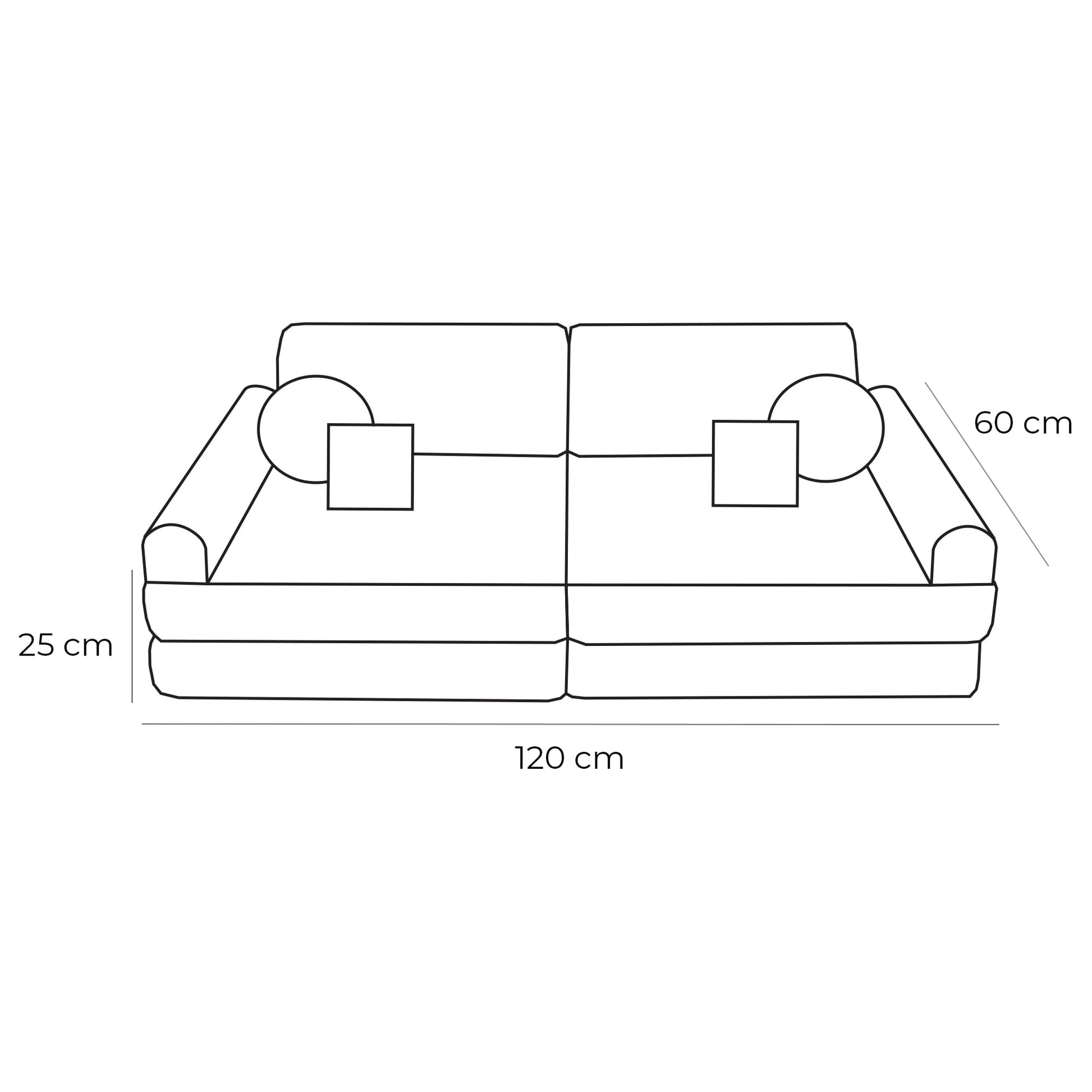 MeowBaby Modulaire Kindersofa Medium – Aesthetic Turquoise - Casteleyn