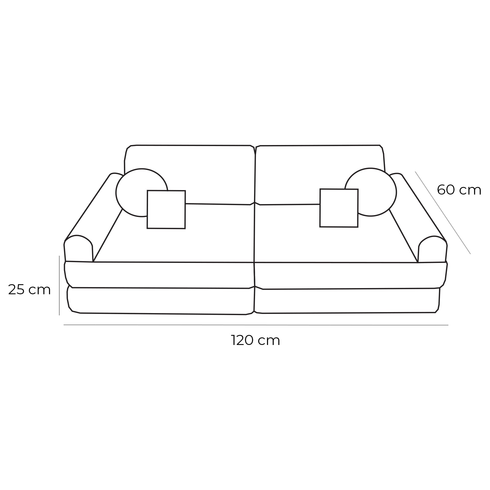MeowBaby Modulaire Kindersofa Medium – Aesthetic Turquoise - Casteleyn