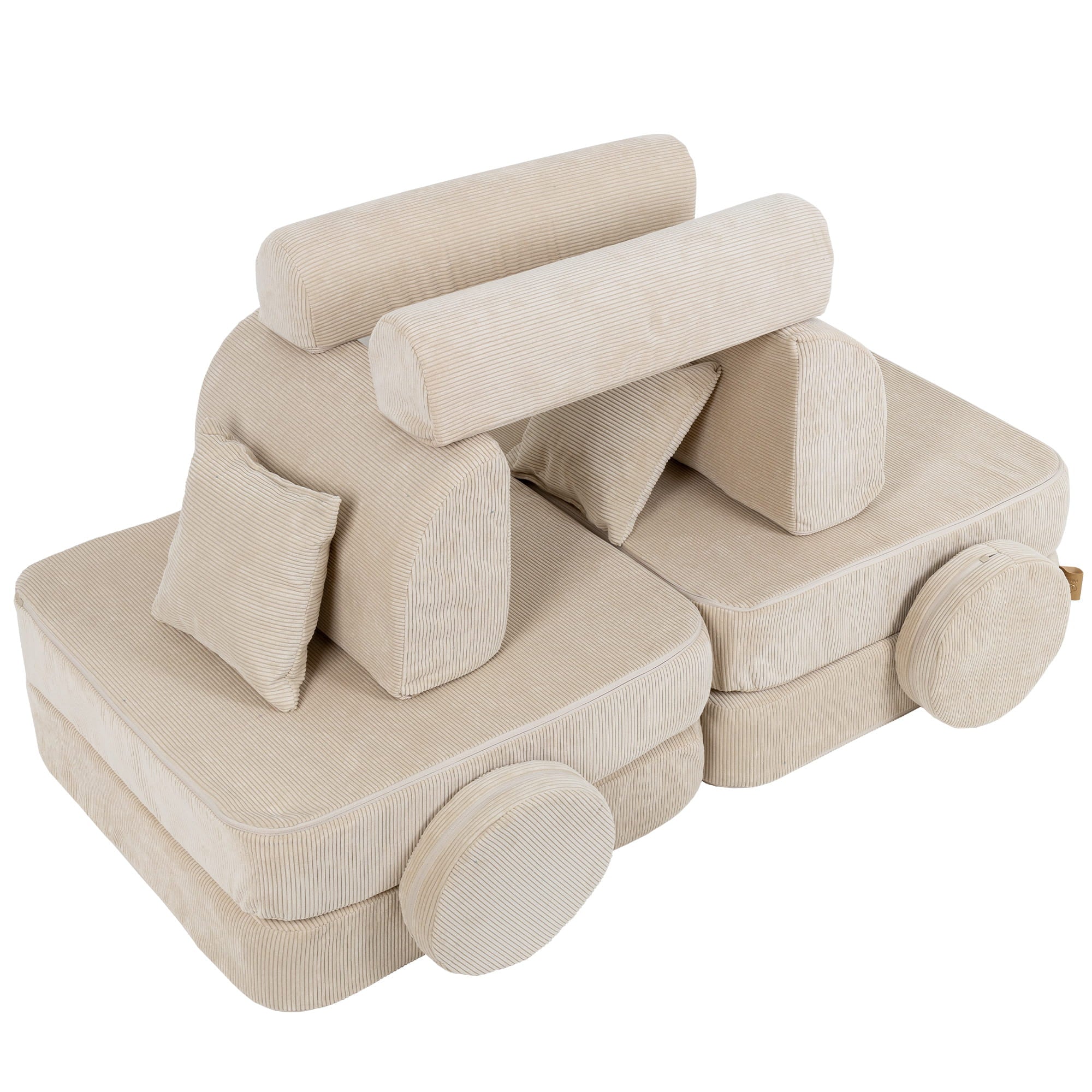 MeowBaby Modulaire Kindersofa Medium – Slimcord Ecru - Casteleyn