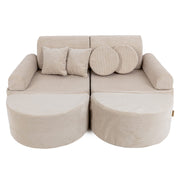 MeowBaby Modulaire Kindersofa Medium – Slimcord Ecru Plus - Casteleyn