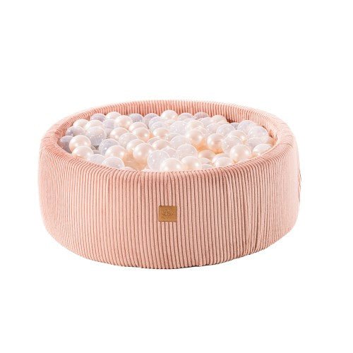 MeowBaby Ronde Ballenbak 90×30 cm – Roze met 200 Witte Ballen - Casteleyn