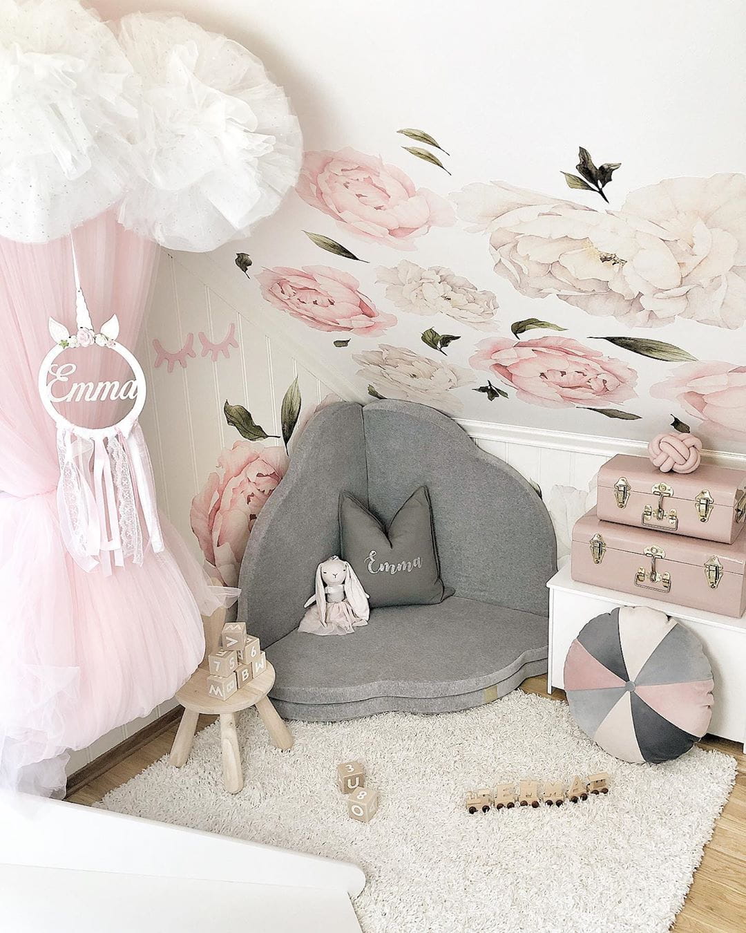MeowBaby Speelmat Wolk – Lichtgrijs Velvet - Casteleyn