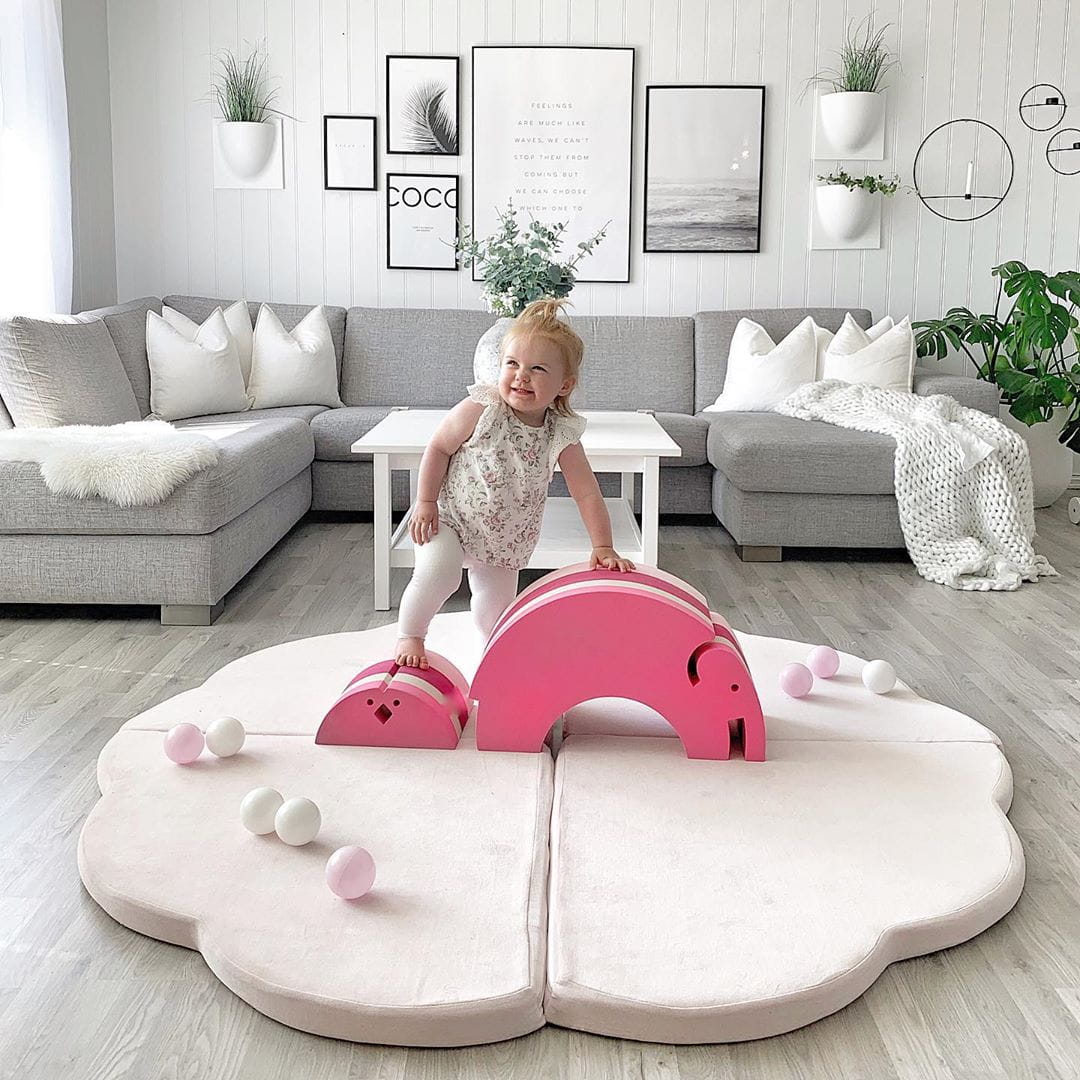 MeowBaby Speelmat Wolk – Roze Velvet - Casteleyn