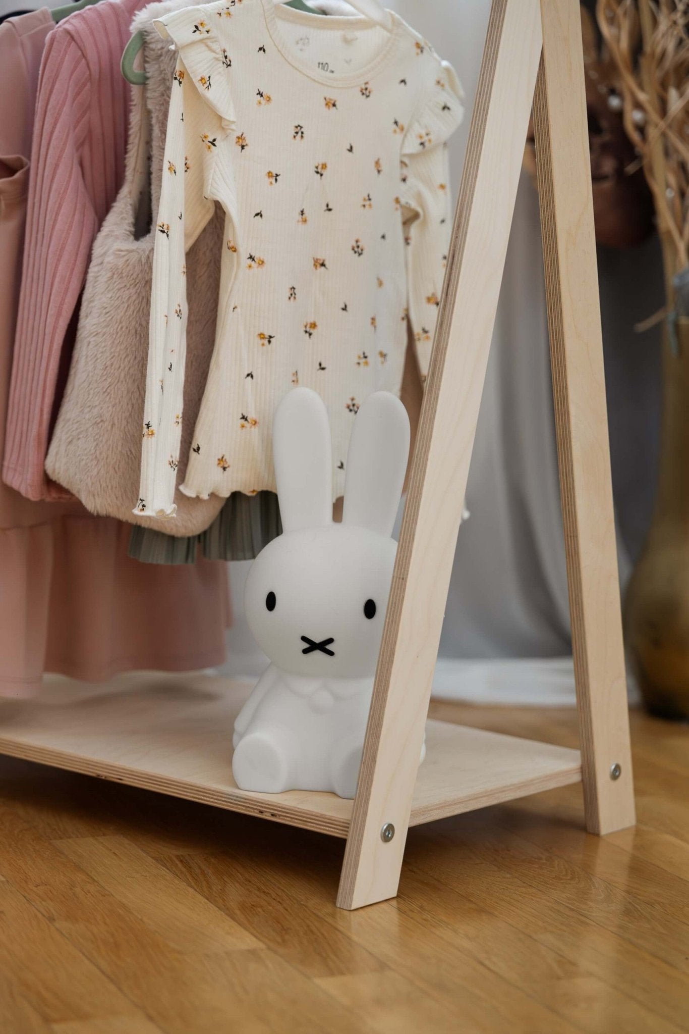 MeowBaby Tipi Kledingrek voor Kinderen – Groot, Naturel Hout - Casteleyn