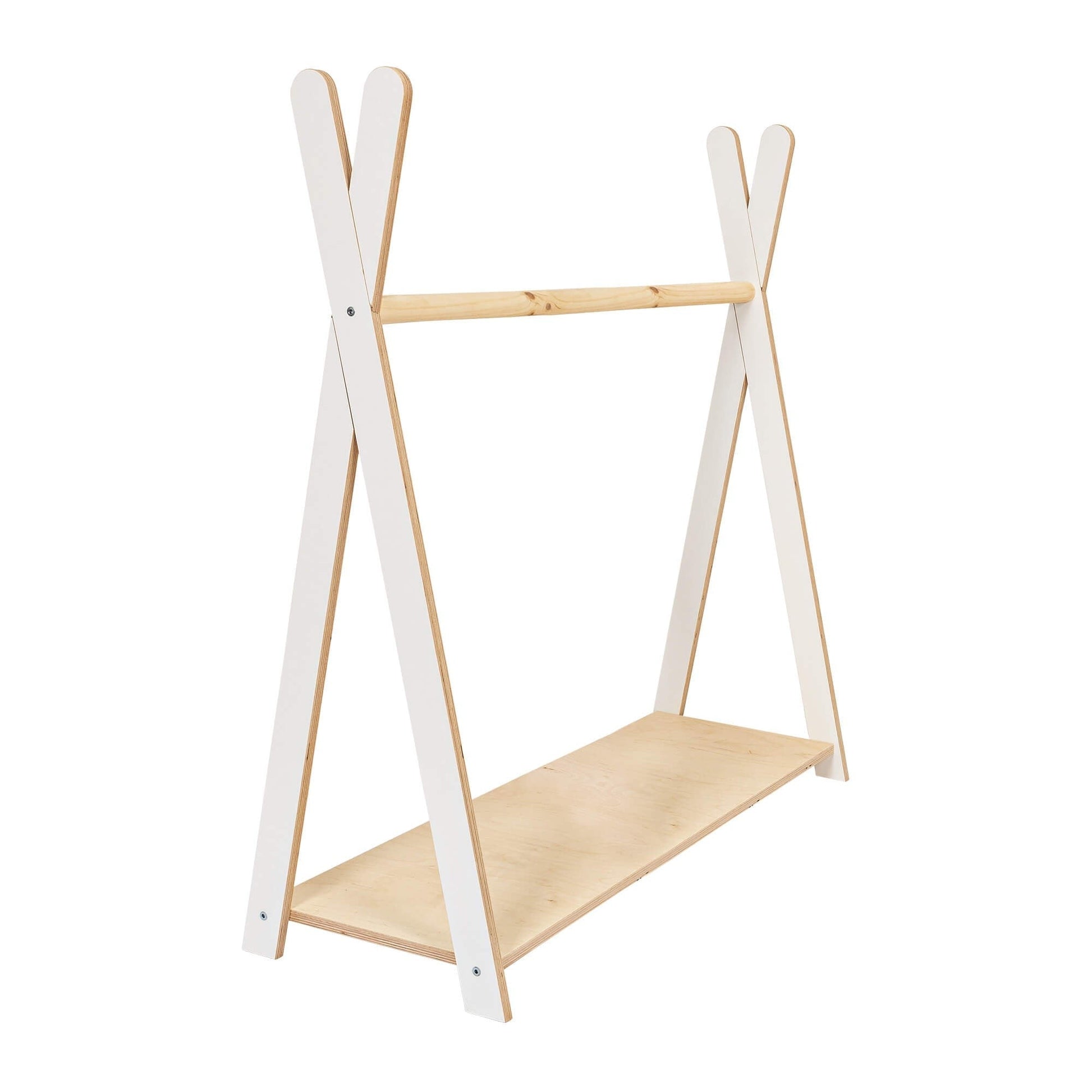 MeowBaby Tipi Kledingrek voor Kinderen – Groot, Wit - Casteleyn