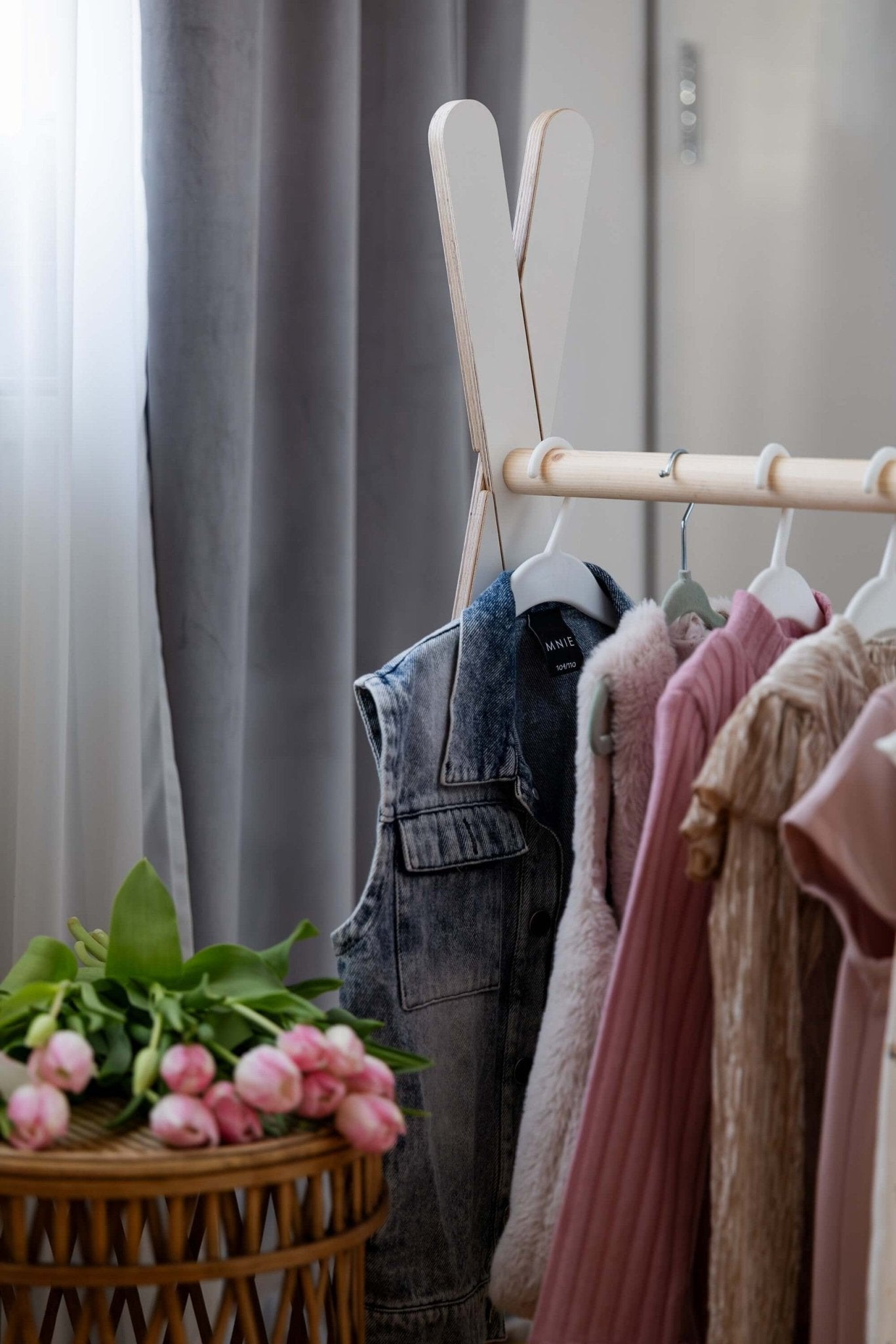 MeowBaby Tipi Kledingrek voor Kinderen – Klein, Wit - Casteleyn