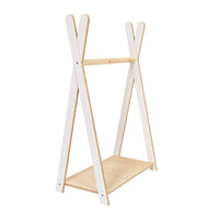 MeowBaby Tipi Kledingrek voor Kinderen – Klein, Wit