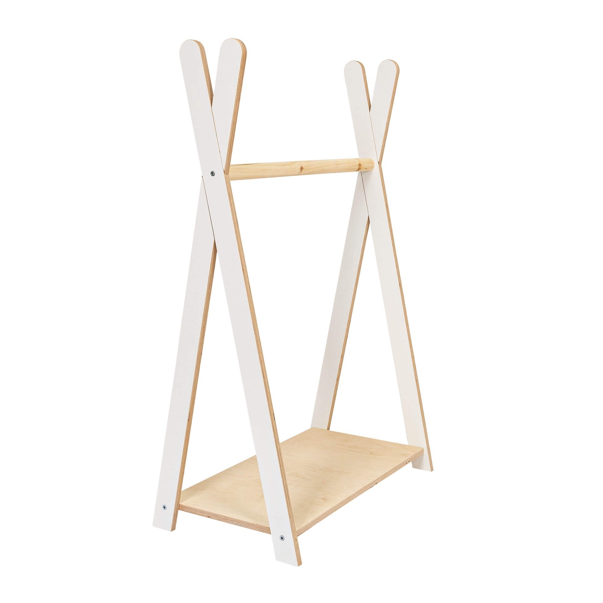 MeowBaby Tipi Kledingrek voor Kinderen – Klein, Wit - Casteleyn
