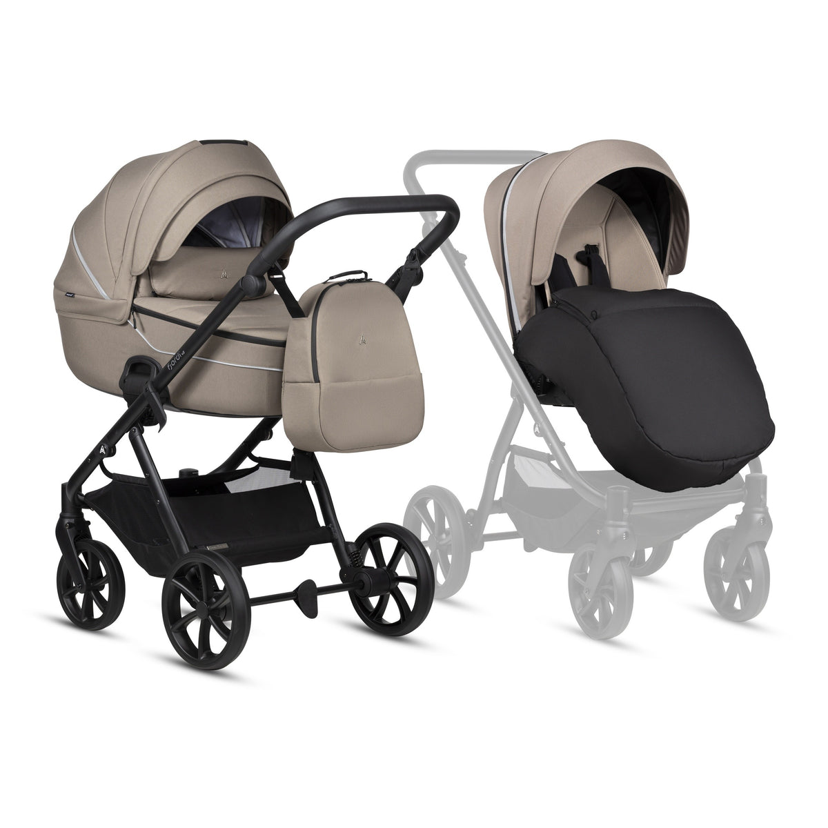 Noordi Fjordi V2 2-in-1 Kinderwagen – Taupe - Casteleyn