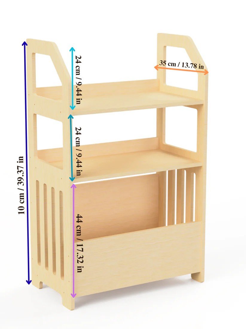 OakHill Montessori Houten Opbergkast voor Kinderen – 3 Niveaus - Casteleyn