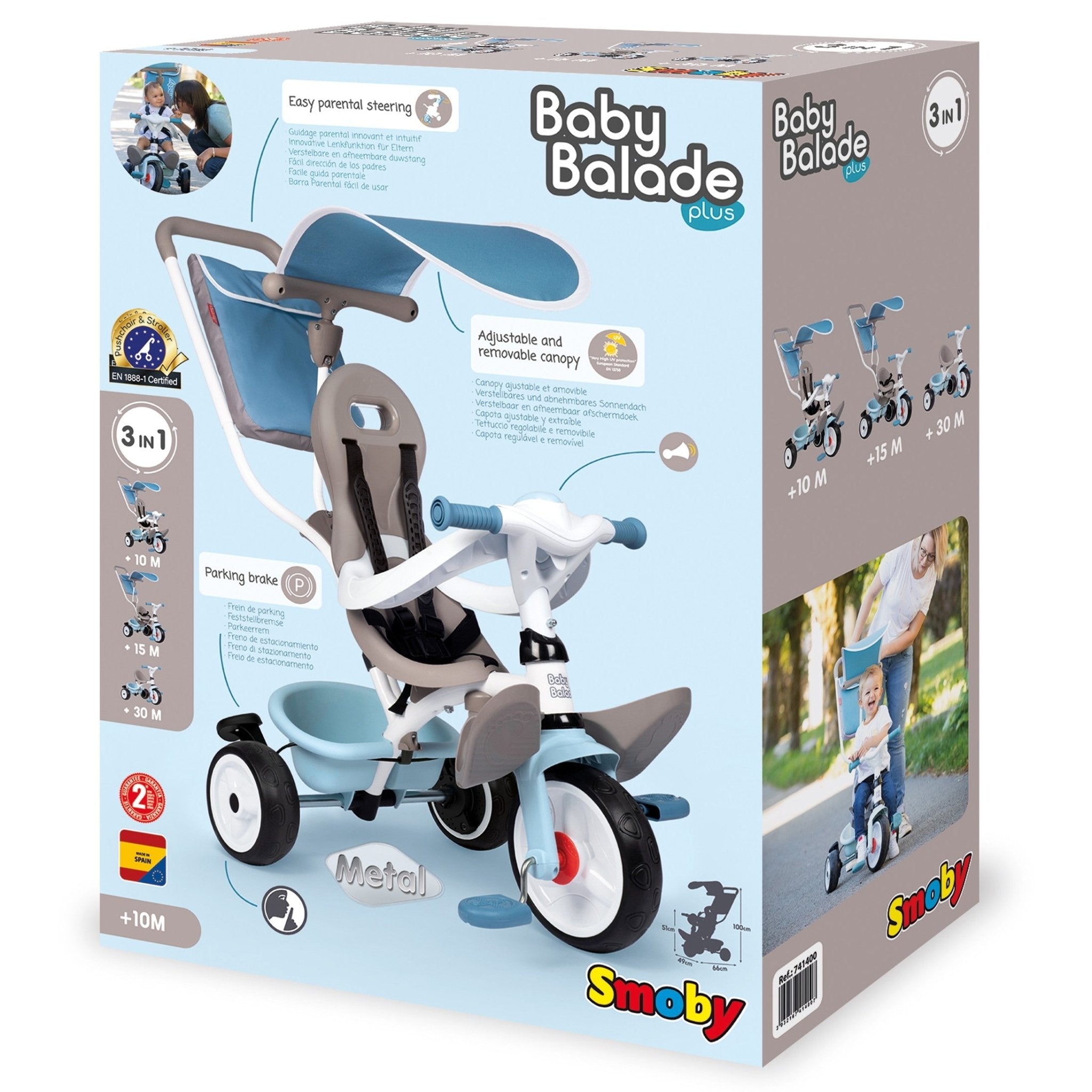 Smoby Baby Balade Plus Driewieler – Blauw - Casteleyn