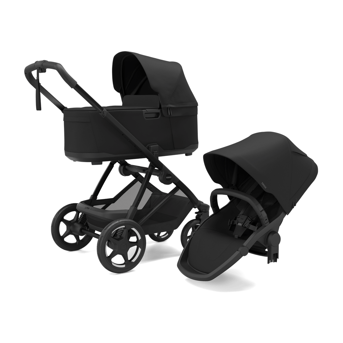 Thule Charm 2 in 1 + Thule Maple pasgeborene bundel Black - Casteleyn