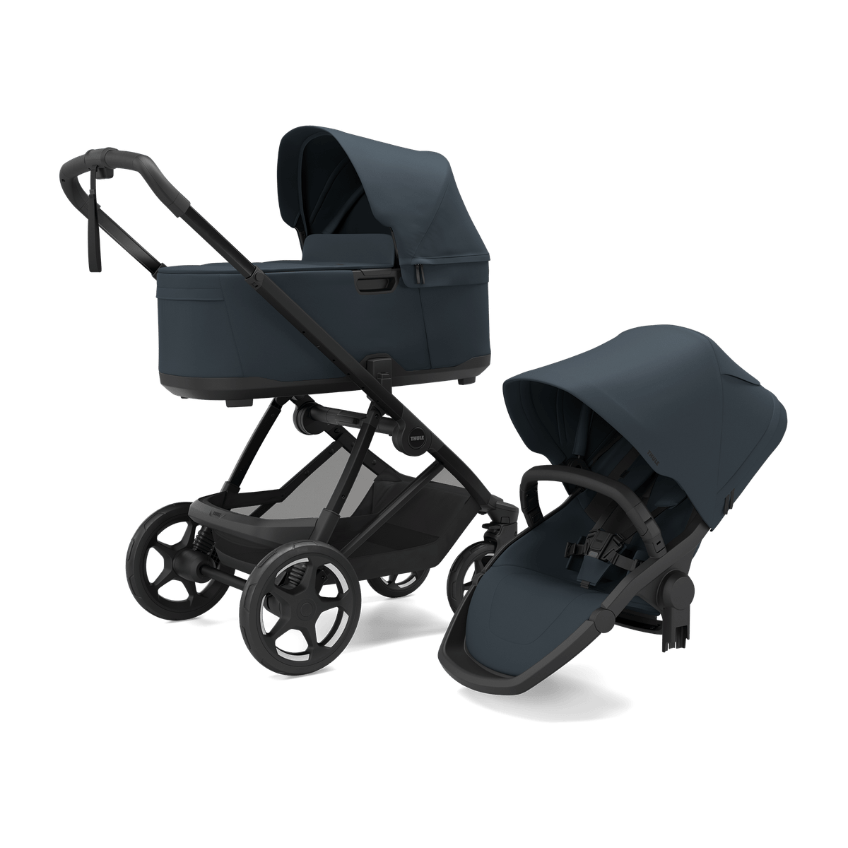 Thule Charm 2 in 1 + Thule Maple pasgeborene bundel Darkest Blue - Casteleyn