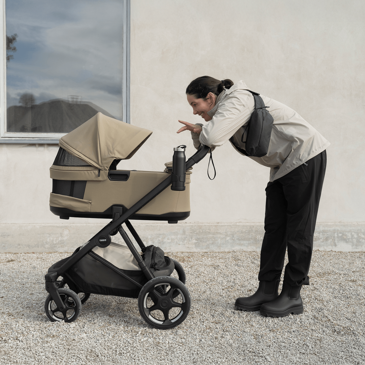 Thule Charm 2 in 1 + Thule Maple pasgeborene bundel Faded Khaki - Casteleyn