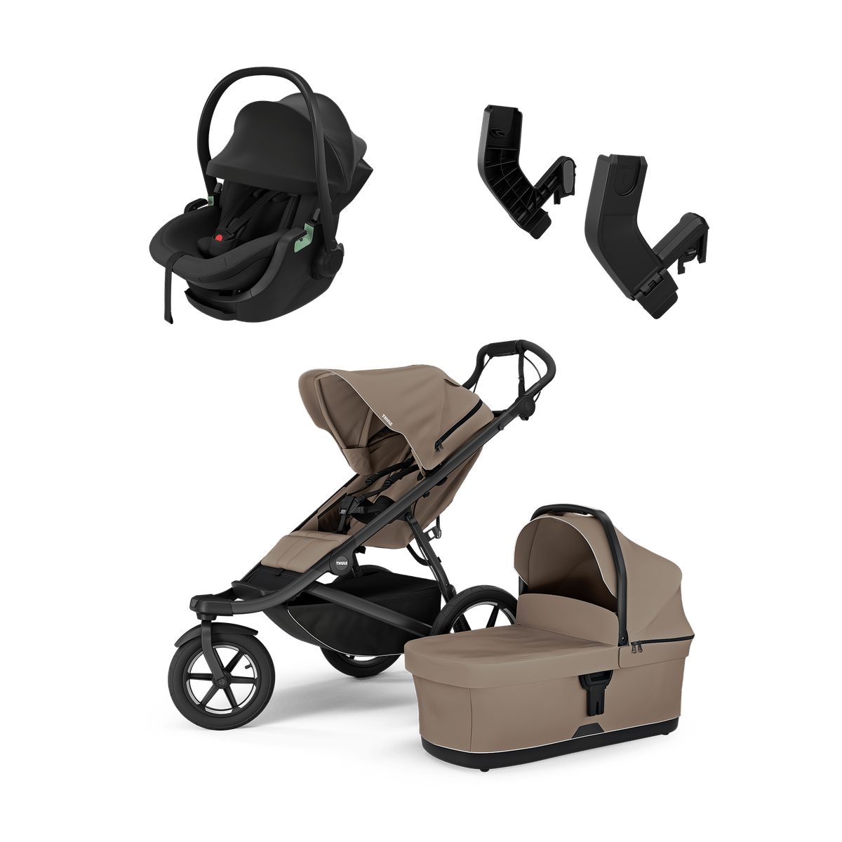 Thule Urban Glide 3 + Thule Maple pasgeborene bundel - Tinted Taupe - Casteleyn