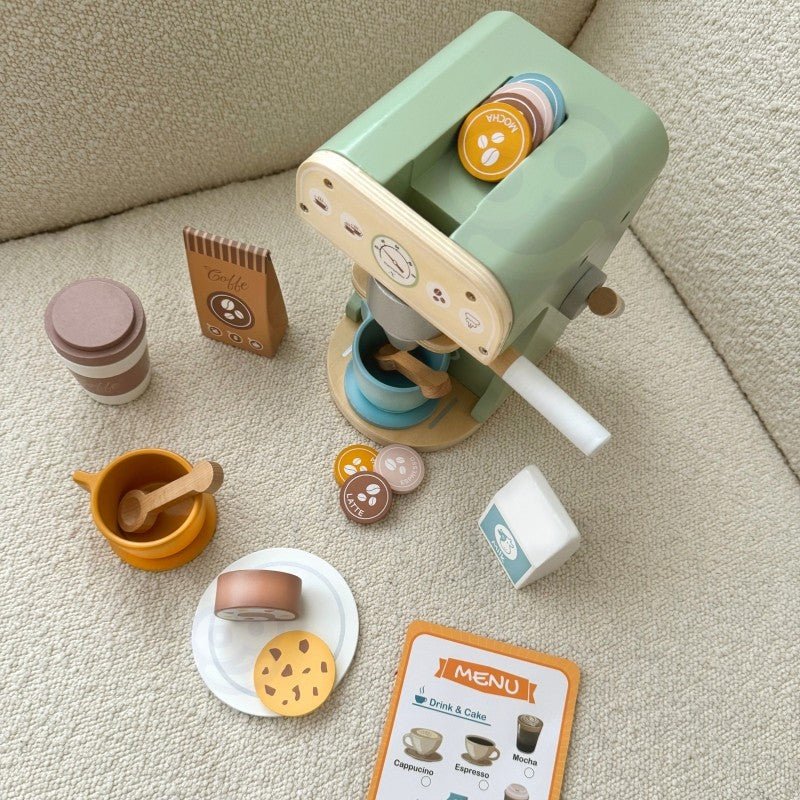 Woopie Houten Koffiezetapparaat Speelset – 25-delige Barista Set - Casteleyn