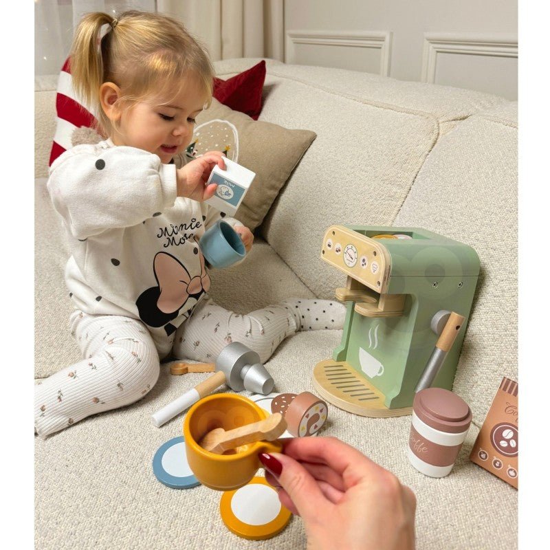 Woopie Houten Koffiezetapparaat Speelset – 25-delige Barista Set - Casteleyn