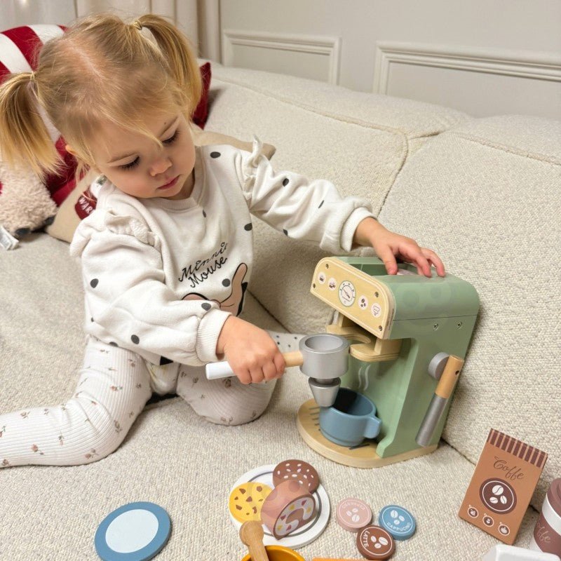 Woopie Houten Koffiezetapparaat Speelset – 25-delige Barista Set - Casteleyn
