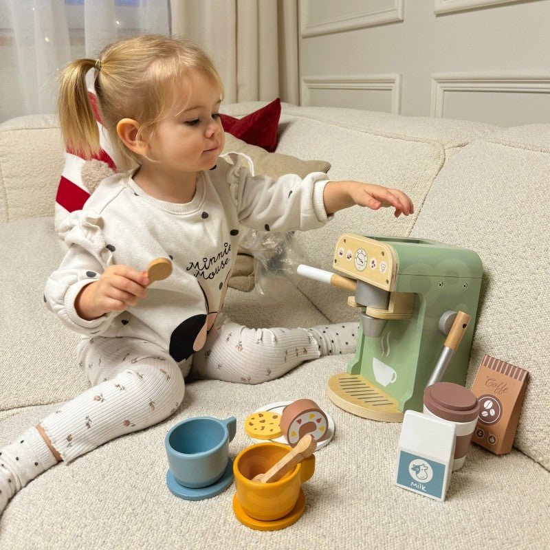 Woopie Houten Koffiezetapparaat Speelset – 25-delige Barista Set - Casteleyn