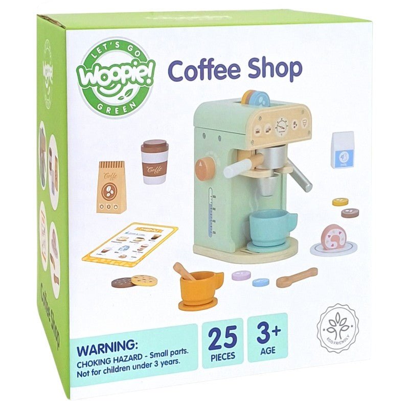 Woopie Houten Koffiezetapparaat Speelset – 25-delige Barista Set - Casteleyn