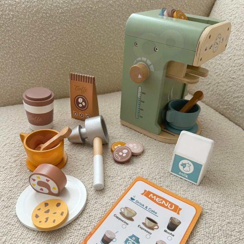 Woopie Houten Koffiezetapparaat Speelset – 25-delige Barista Set - Casteleyn